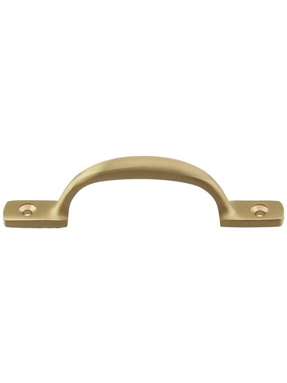 Emory Solid-Brass Cabinet Pull - 3 3/8 inch Center-to-Center in Satin Brass.